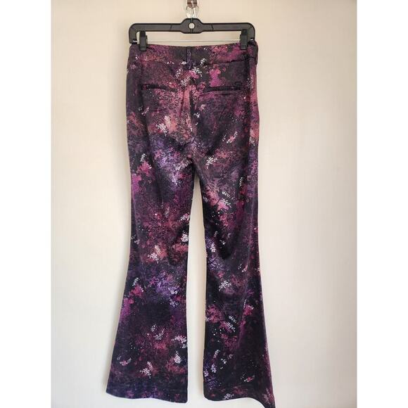 NWT Anthropologie Scotch & Soda Velvet Flare Floral Trousers Pant Size 24 - Picture 5 of 14